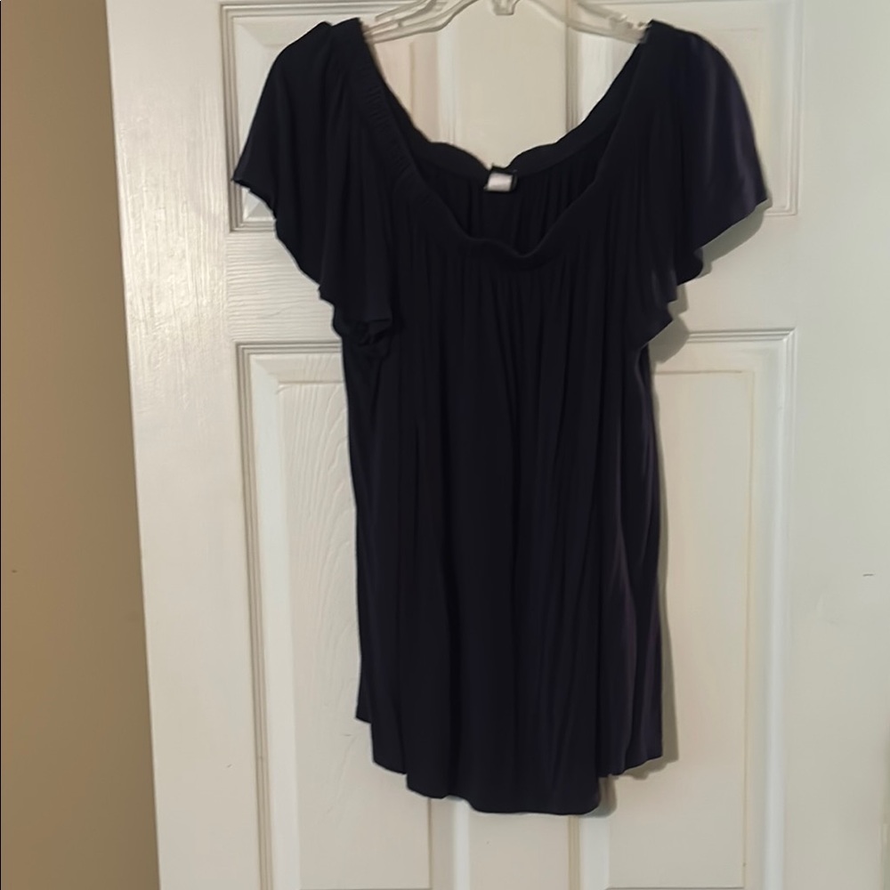 Torrid Blue Ruffled Flutter Sleeve Blouse